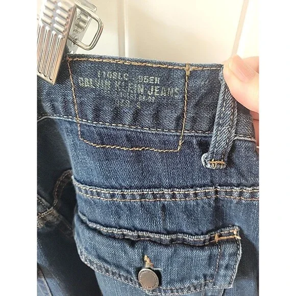 Calvin Klein Mens Jeans 32 X 39 Blue Denim Cotton 5-Pocket Zip Fly Bootcut Jeans - Picture 9 of 13